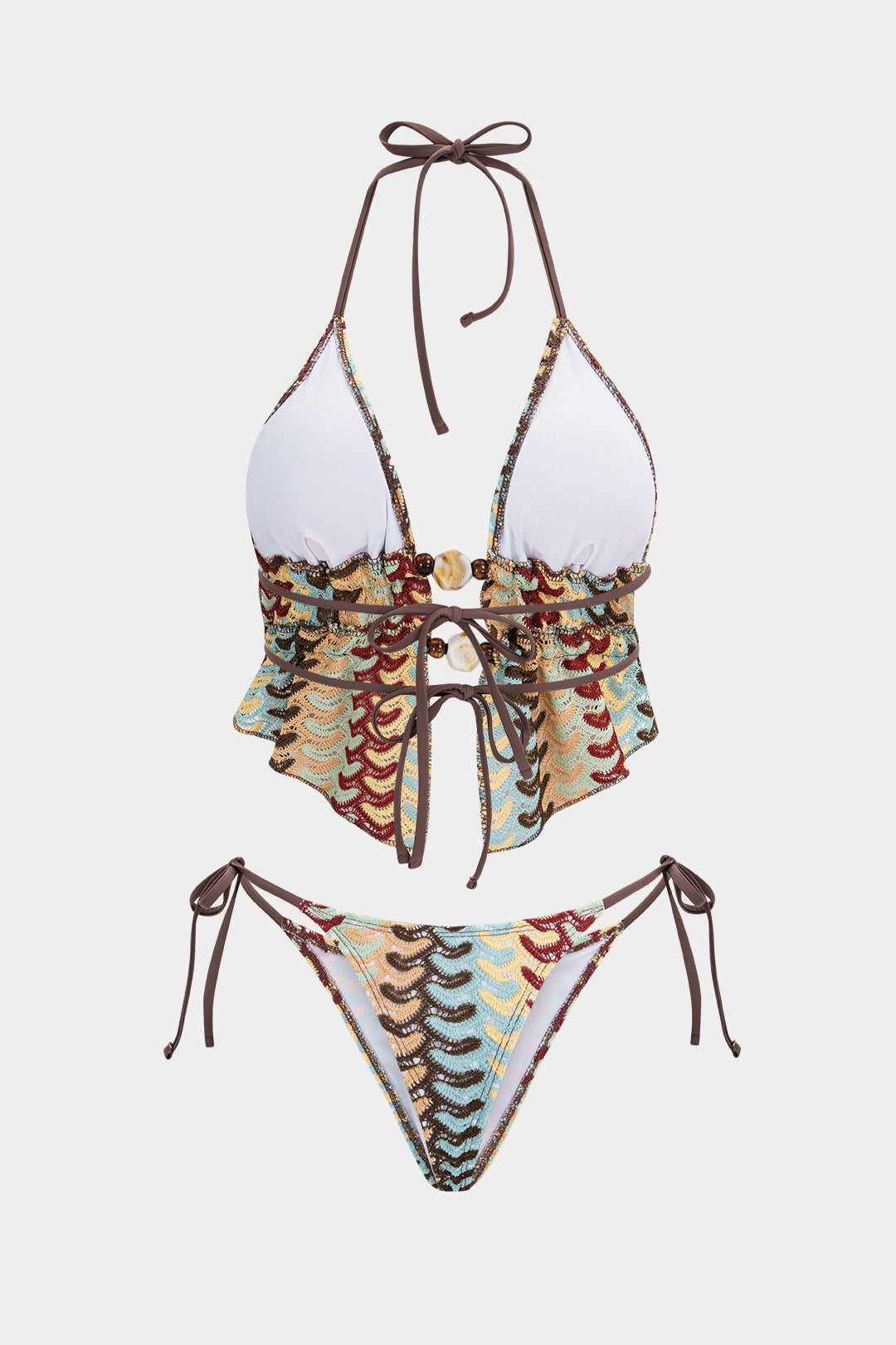 Boho bikini z regulowanym wiązaniem