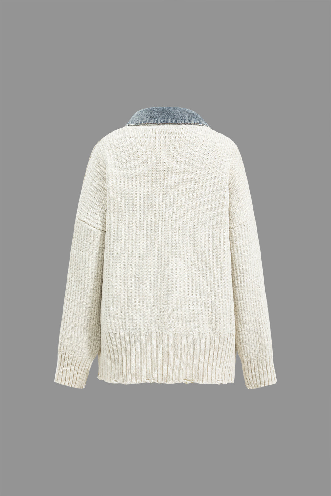 Kardigan z Dżinsowymi Łatami