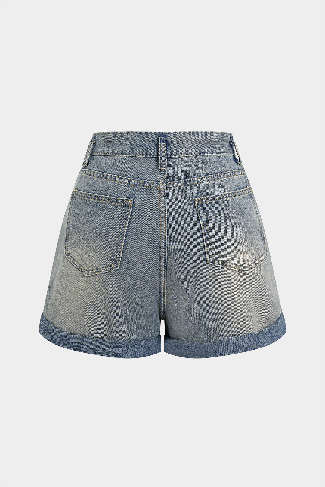 Krótkie spodenki z denimu z wysokim stanem i kieszeniami