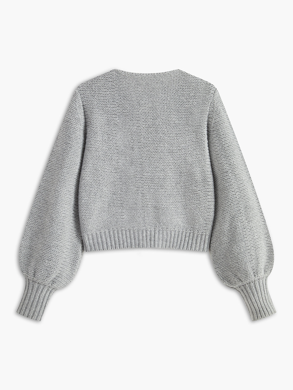 Dzianinowy sweter z kokardą i okrągłym dekoltem