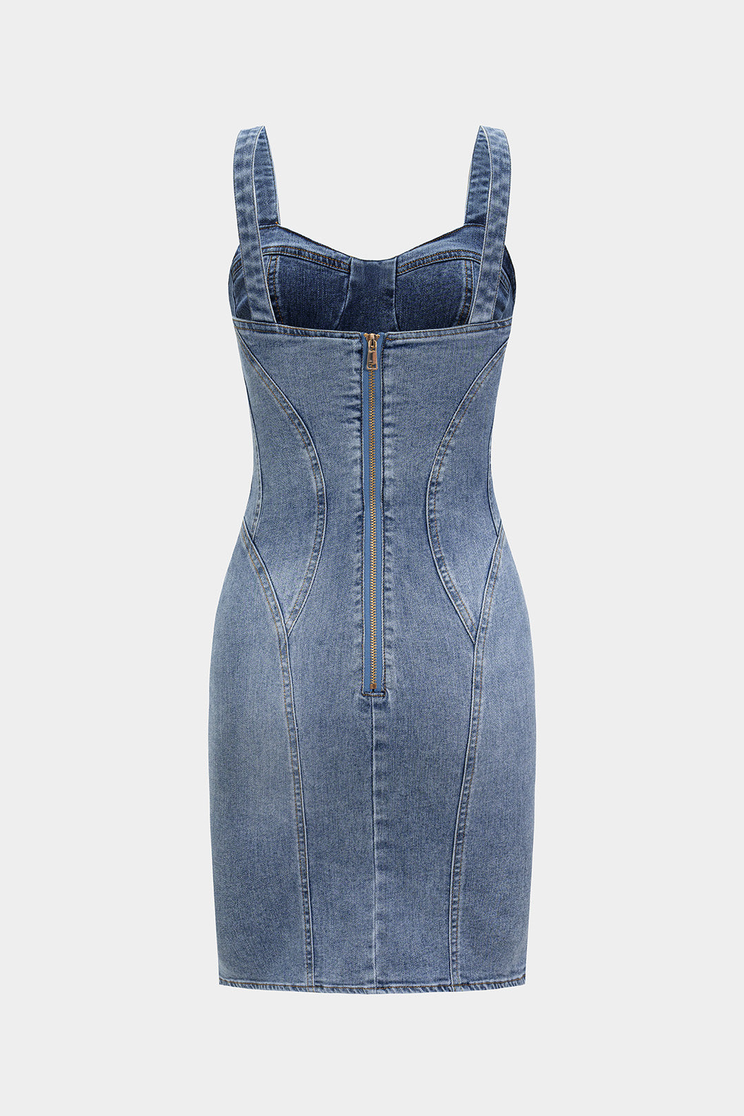 Denimowa sukienka bustier bez rękawów