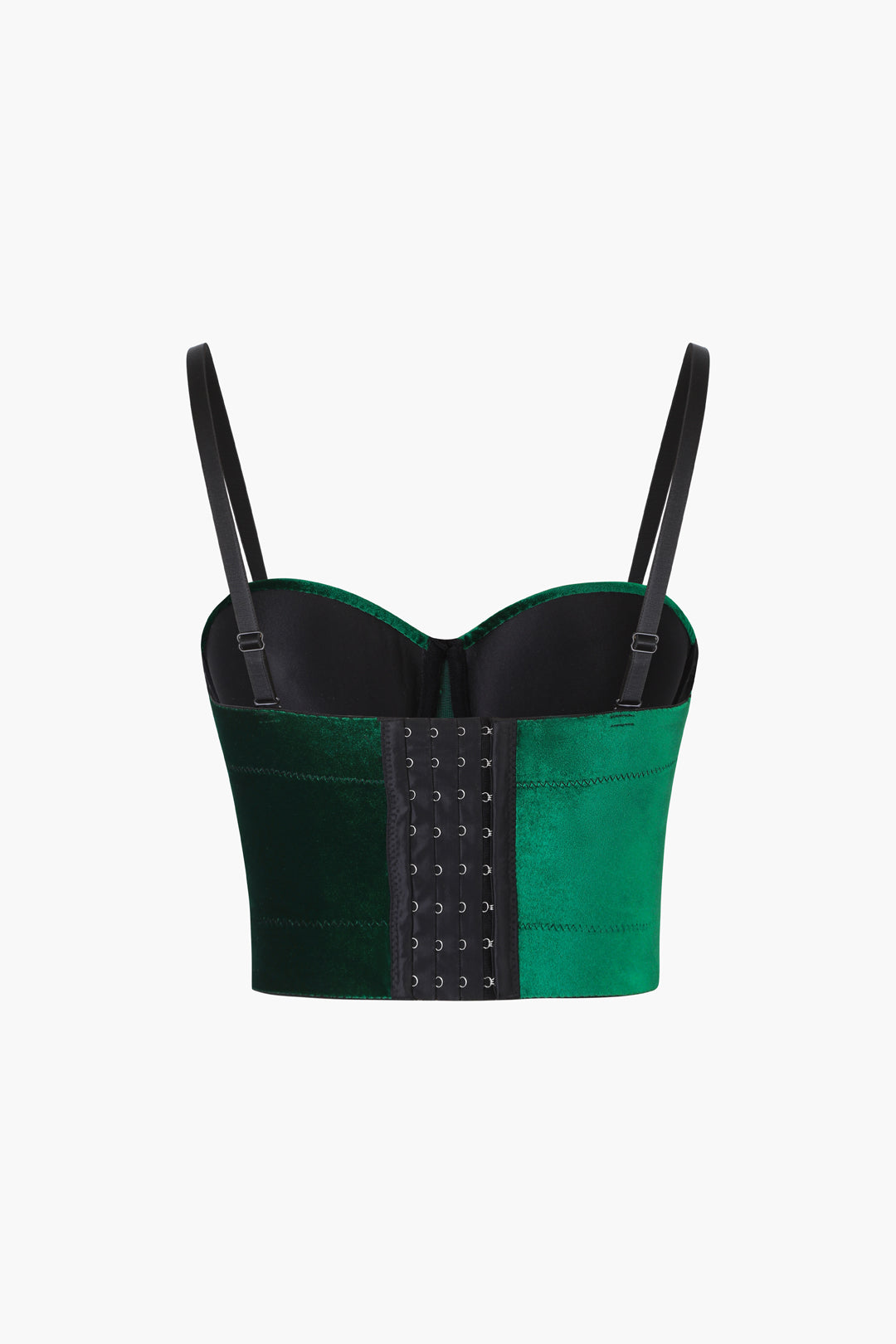 Aksamitny top bustier na cienkich ramiączkach