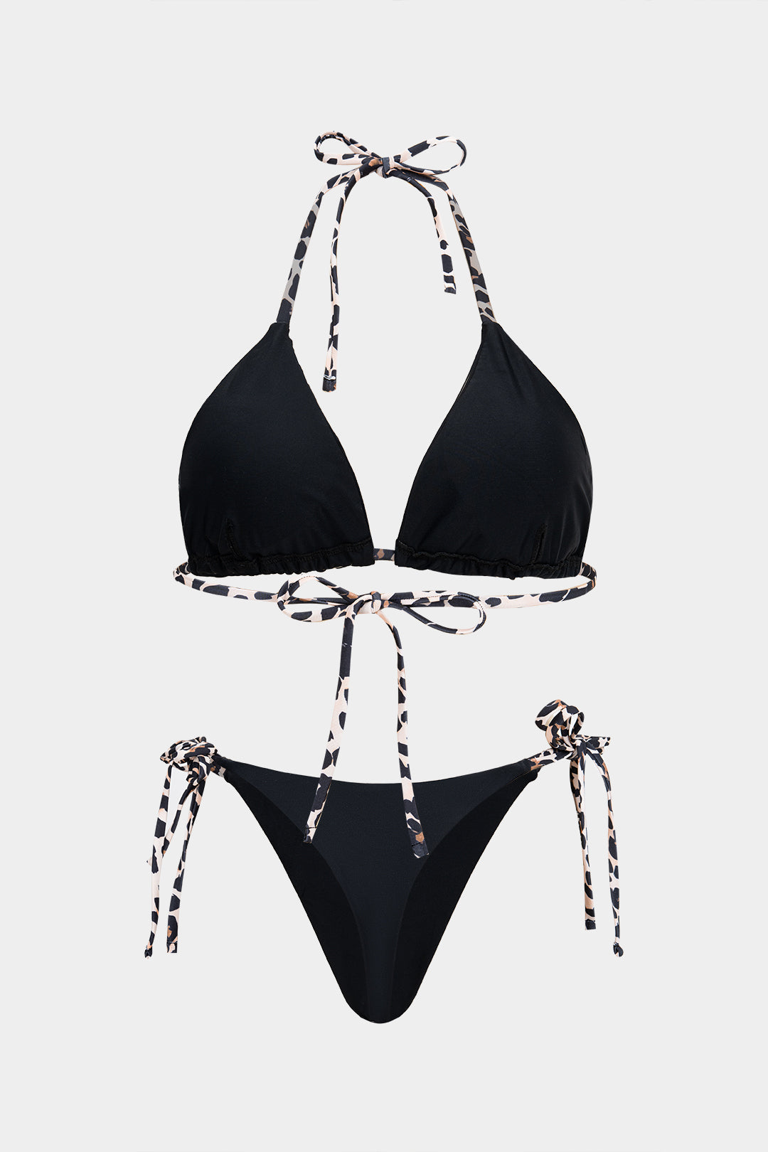Bikini dwuczęściowe z cętkami i wiązaniami