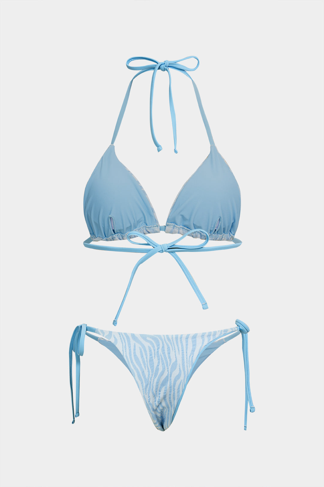 Bikini dwuczęściowe z paskami i wiązaniami