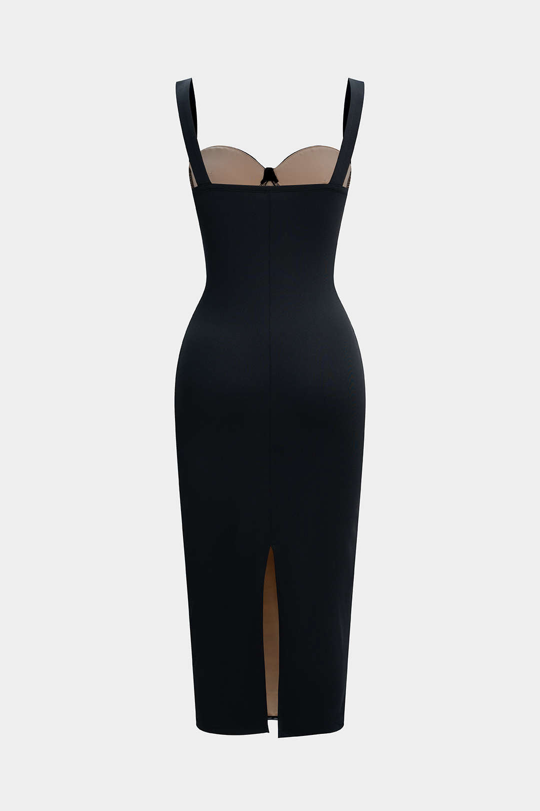 Midi sukienka bustier z tiulowymi marszczeniami