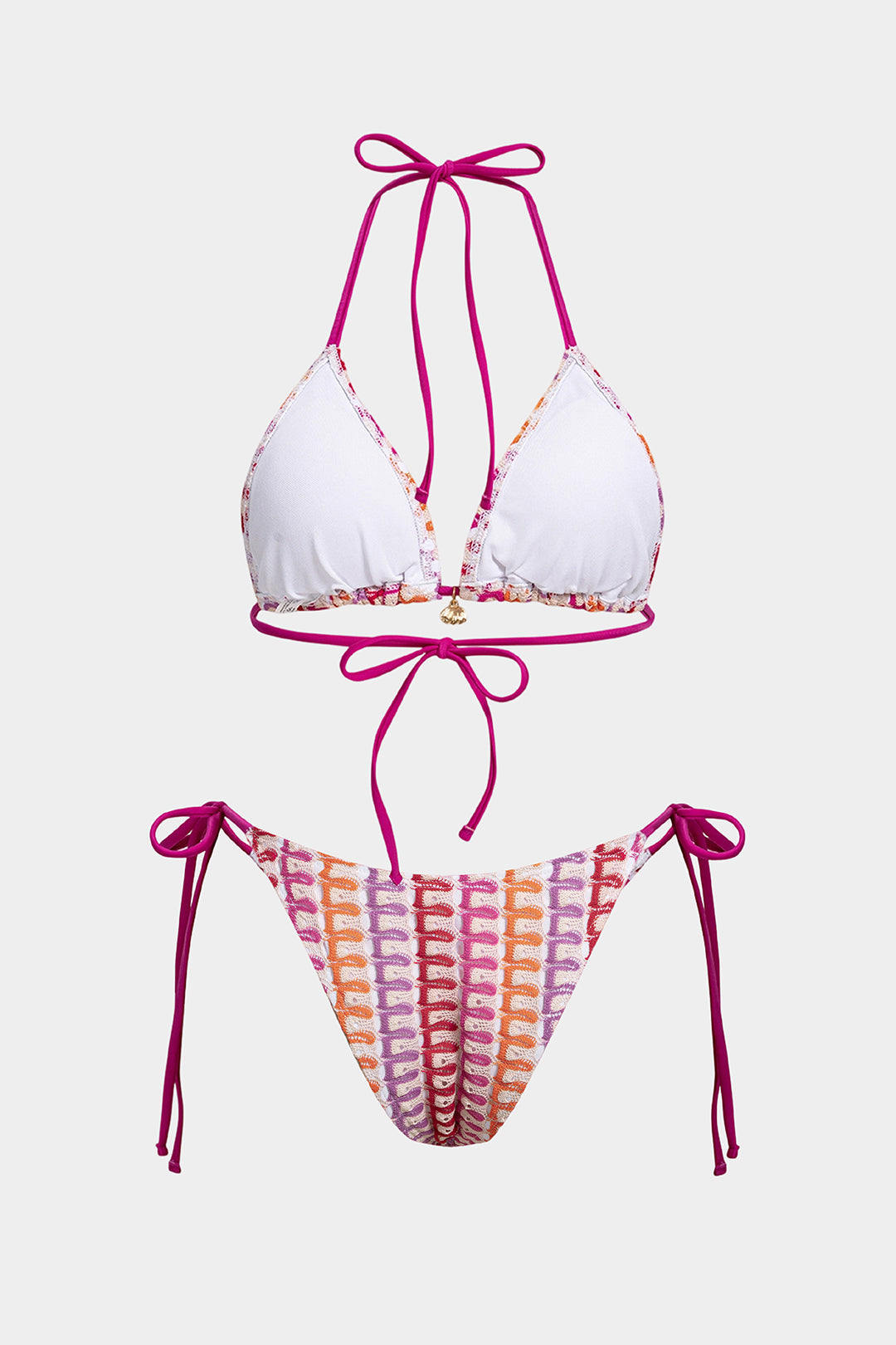 Bikini dwuczęściowe z boho wzorem i wiązaniami