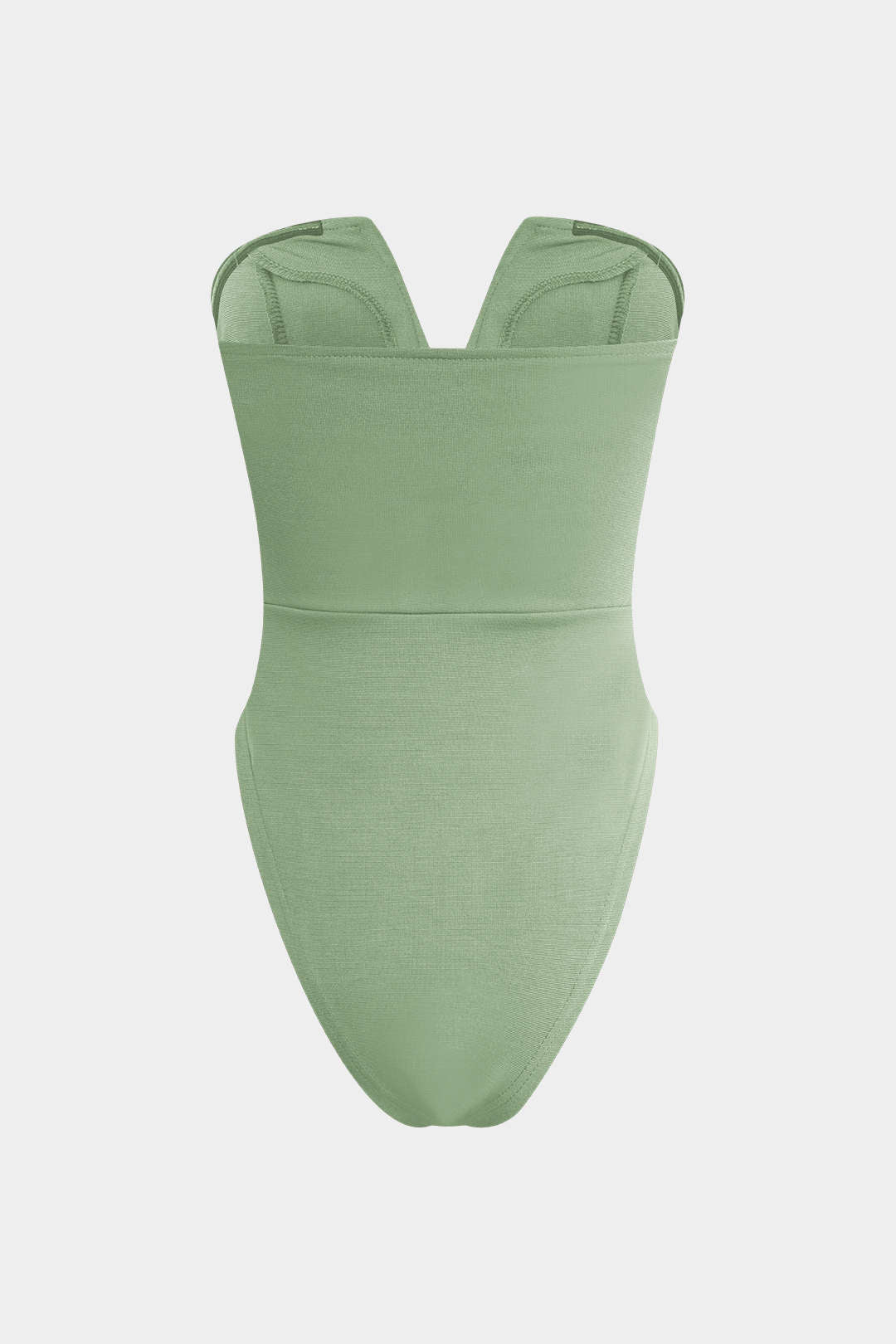 Bezramiączkowe body z dekoltem w szpic