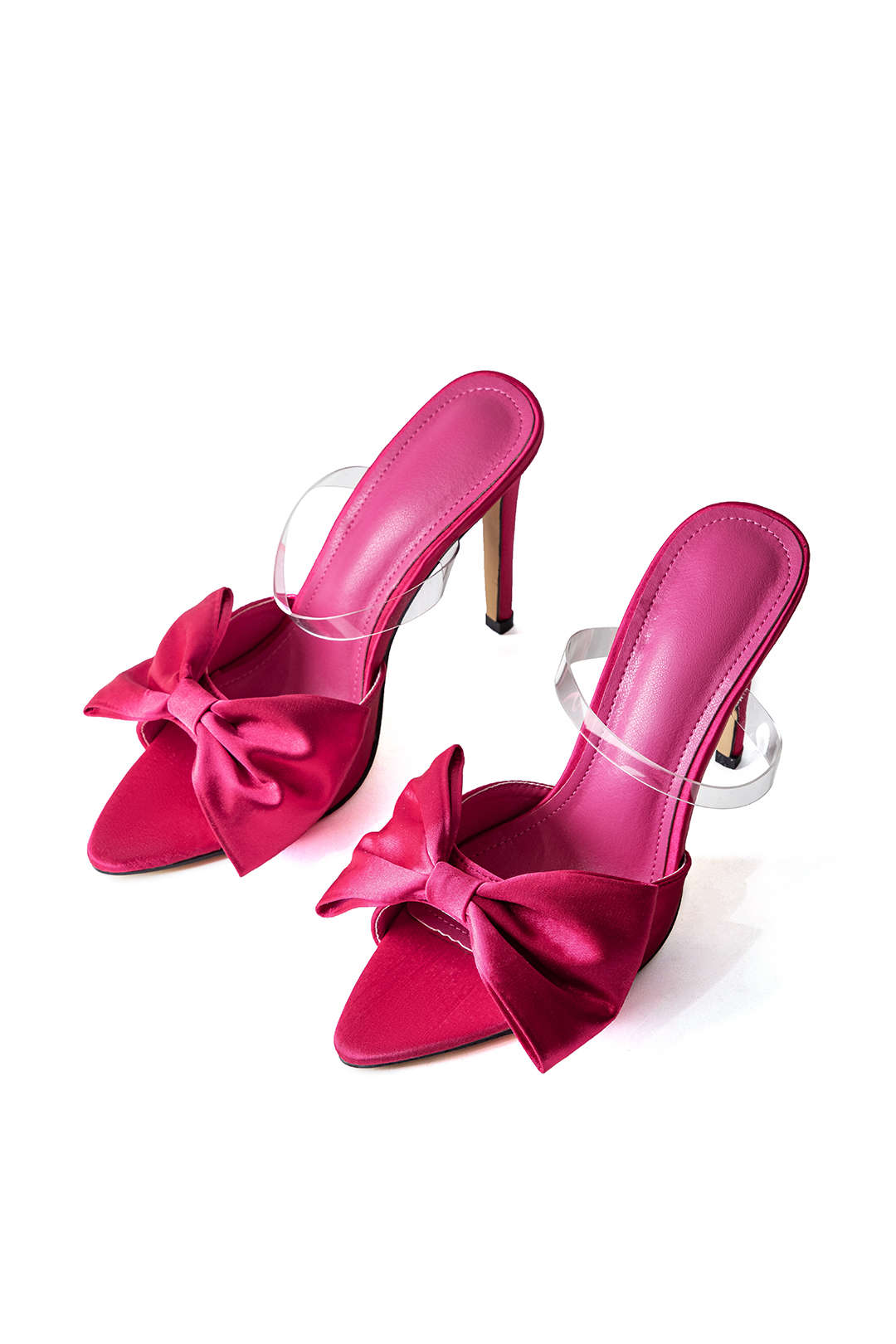 Szpilki z kokardą i paskiem slingback