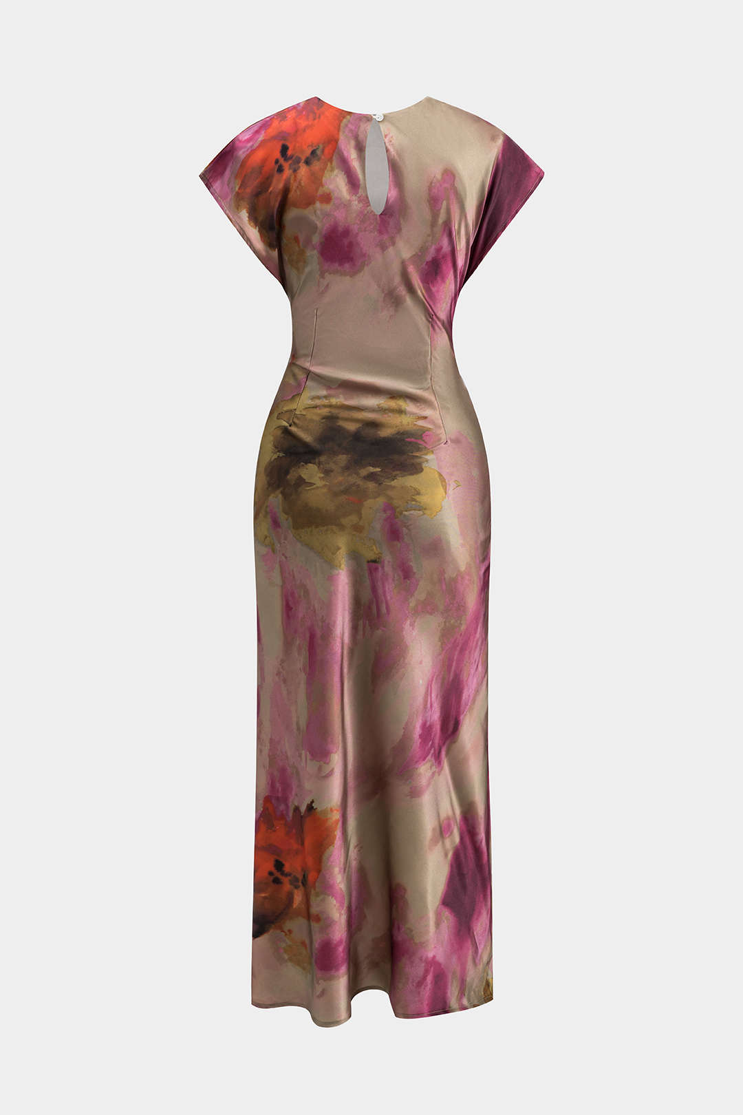 Marszczona sukienka midi z efektem tie dye