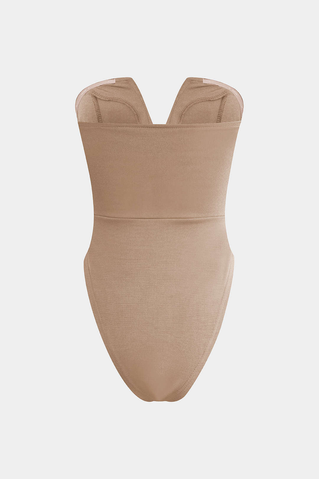 Bezramiączkowe body z dekoltem w szpic