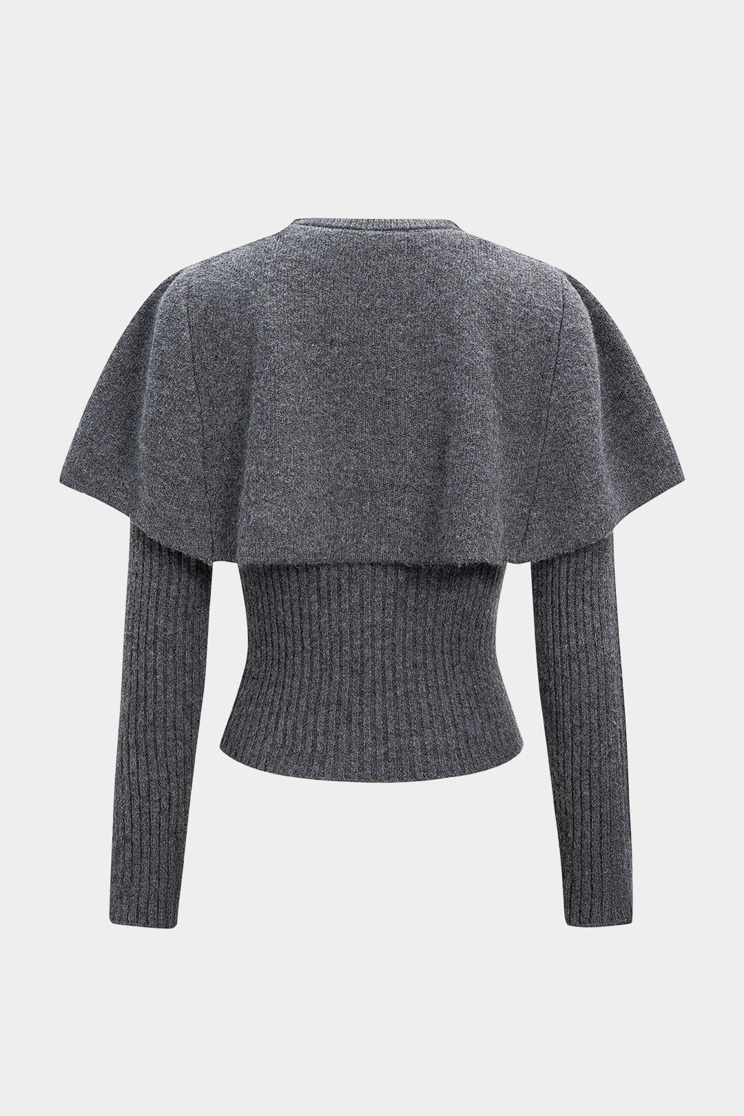 Sweter z dzianiny z metalicznymi guzikami i apaszką
