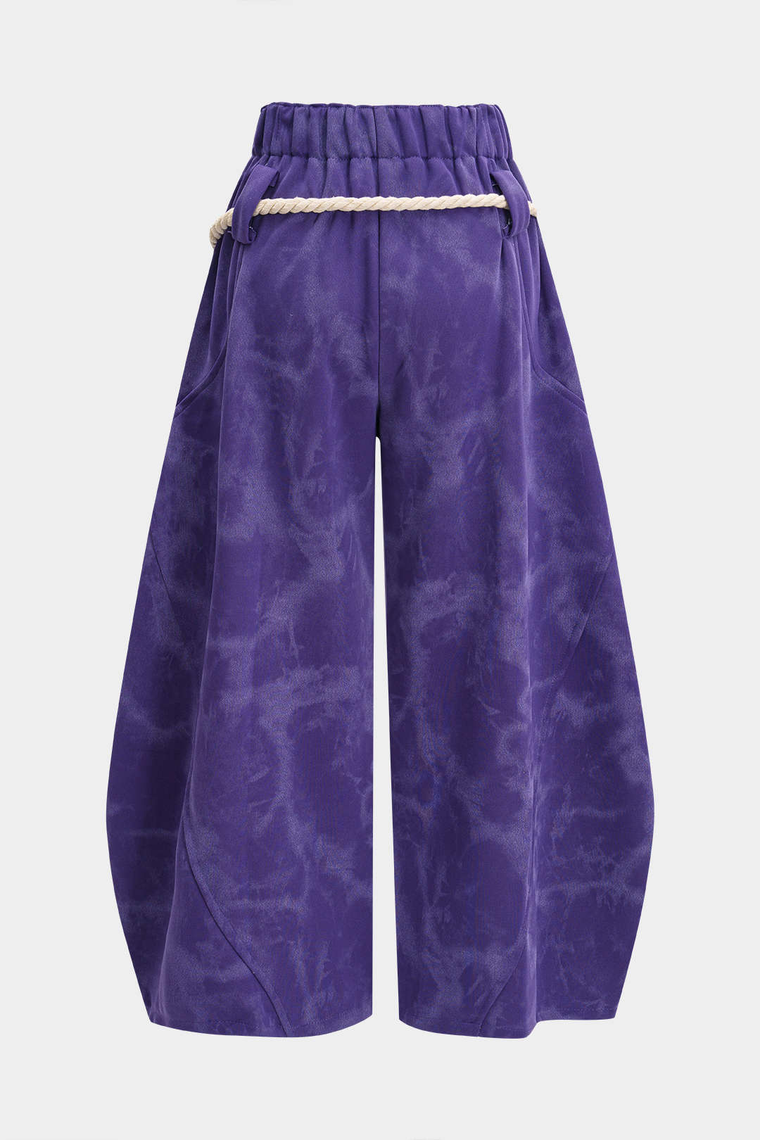 Luźne spodnie z szerokimi nogawkami i wzorem tie dye