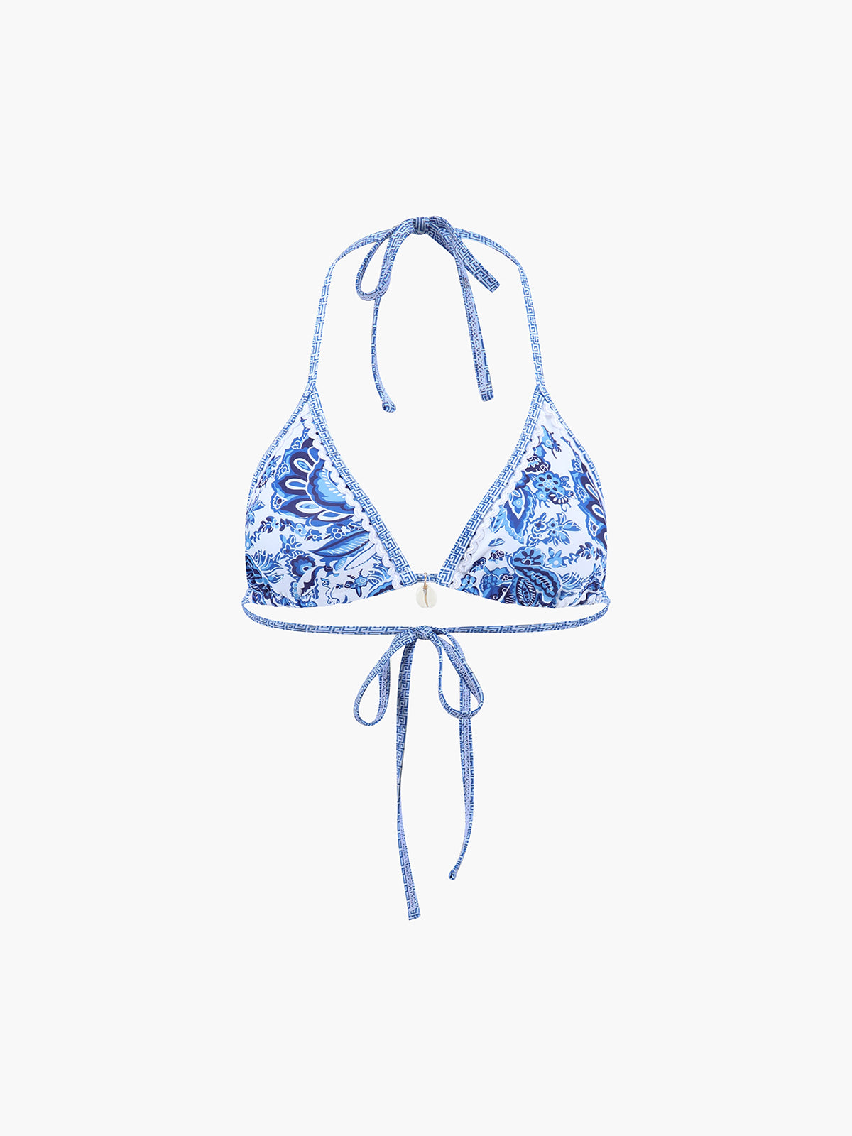 Bikini z wiązaniem przy szyi i wzorzystym motywem
