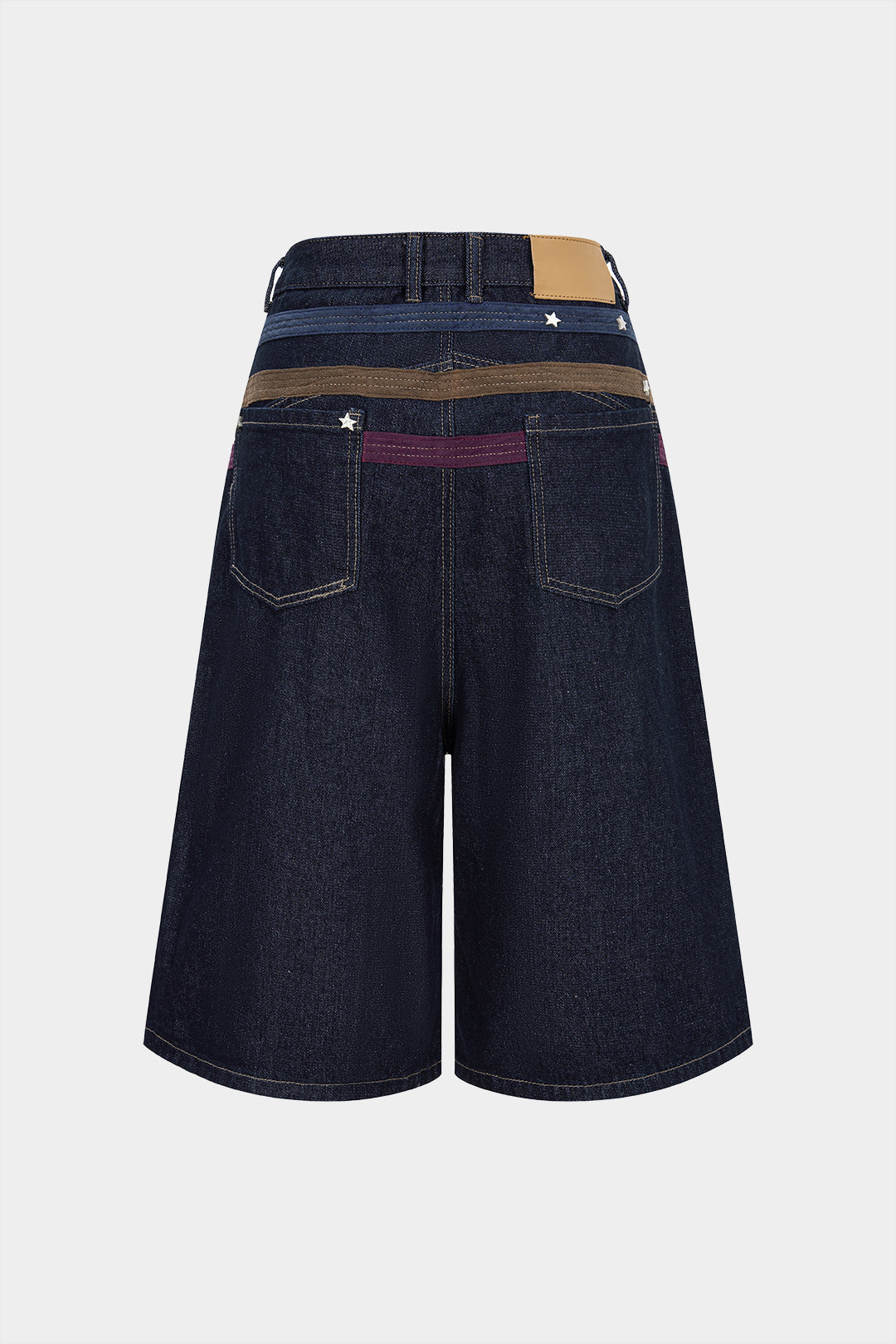 Szorty z denimu z ozdobnymi gwiazdkami