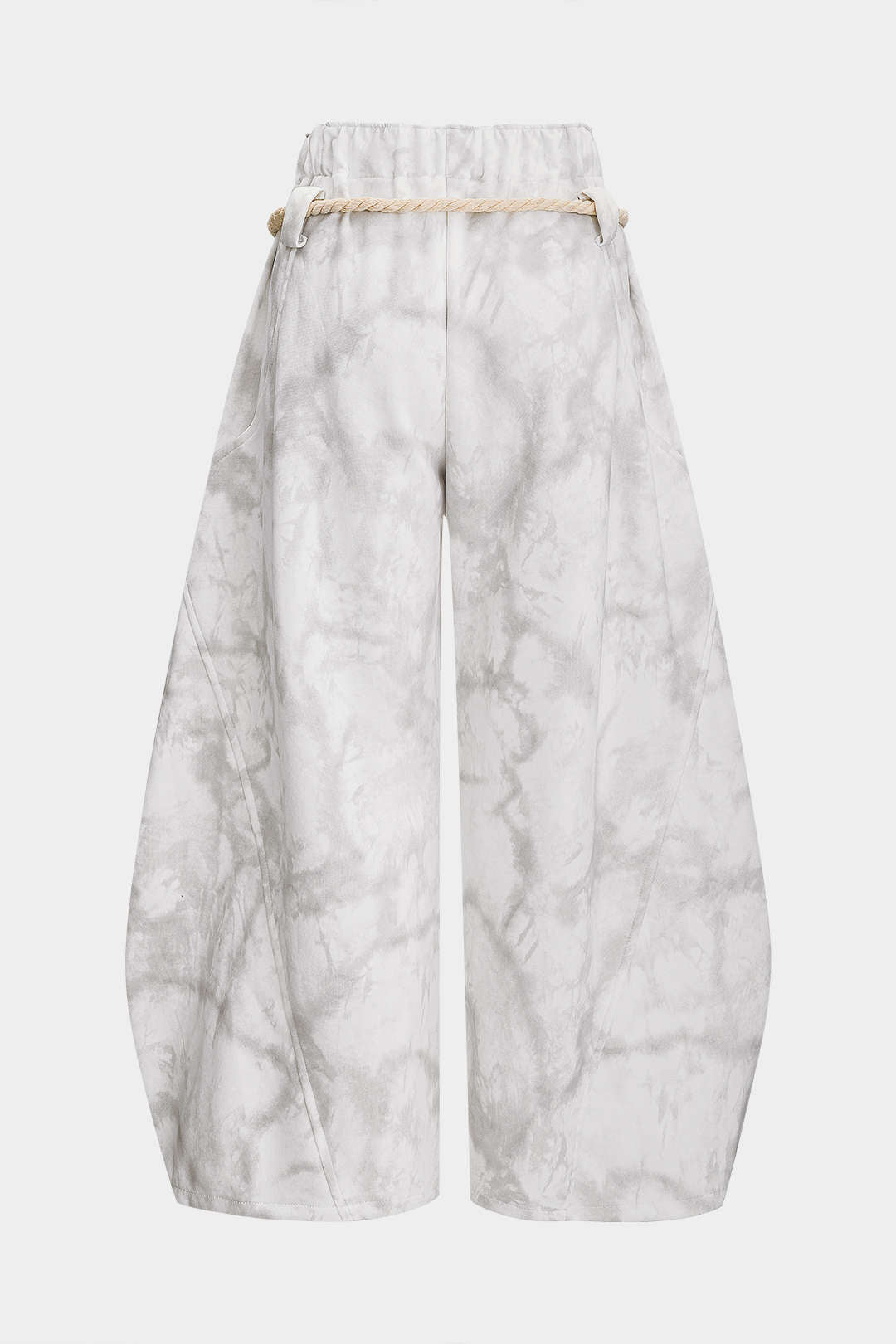 Luźne spodnie z szerokimi nogawkami i wzorem tie dye