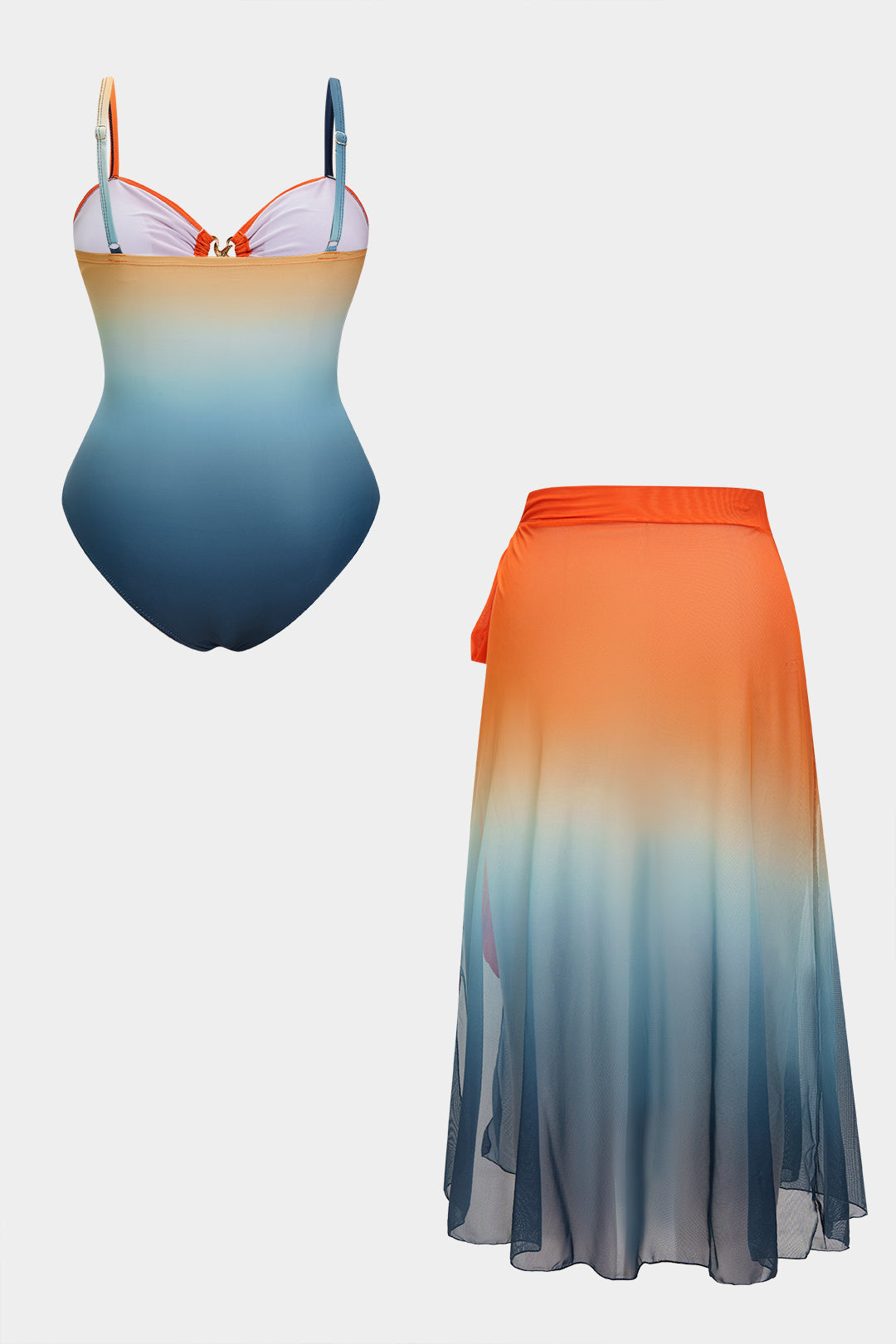 Kostium kąpielowy plus size z ombre i połyskiem