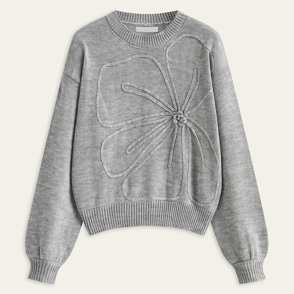 Sweter damski z kwiatowym wzorem