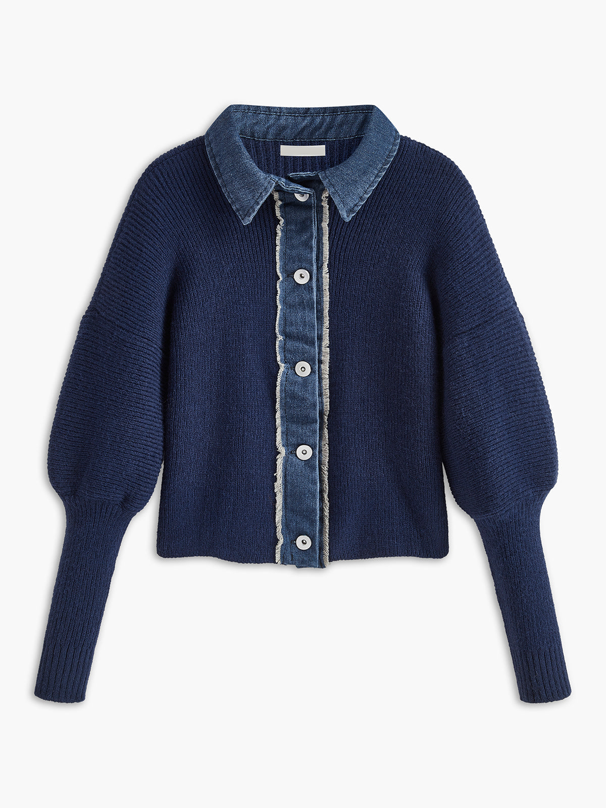 Sweter z detalami z dżinsu