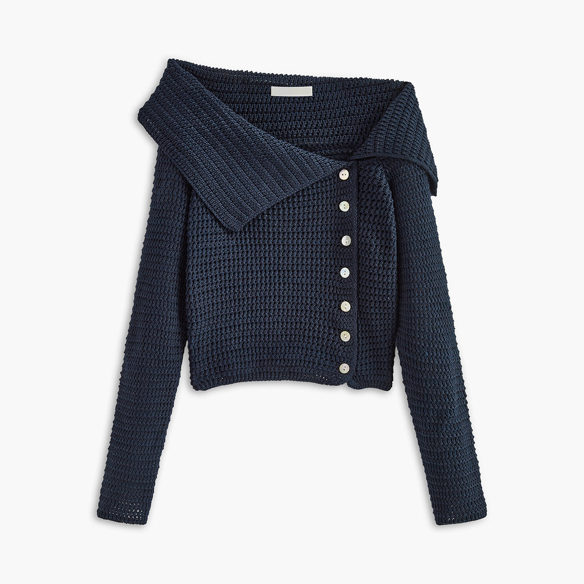 Sweter z dekoracyjnym kołnierzem i guzikami