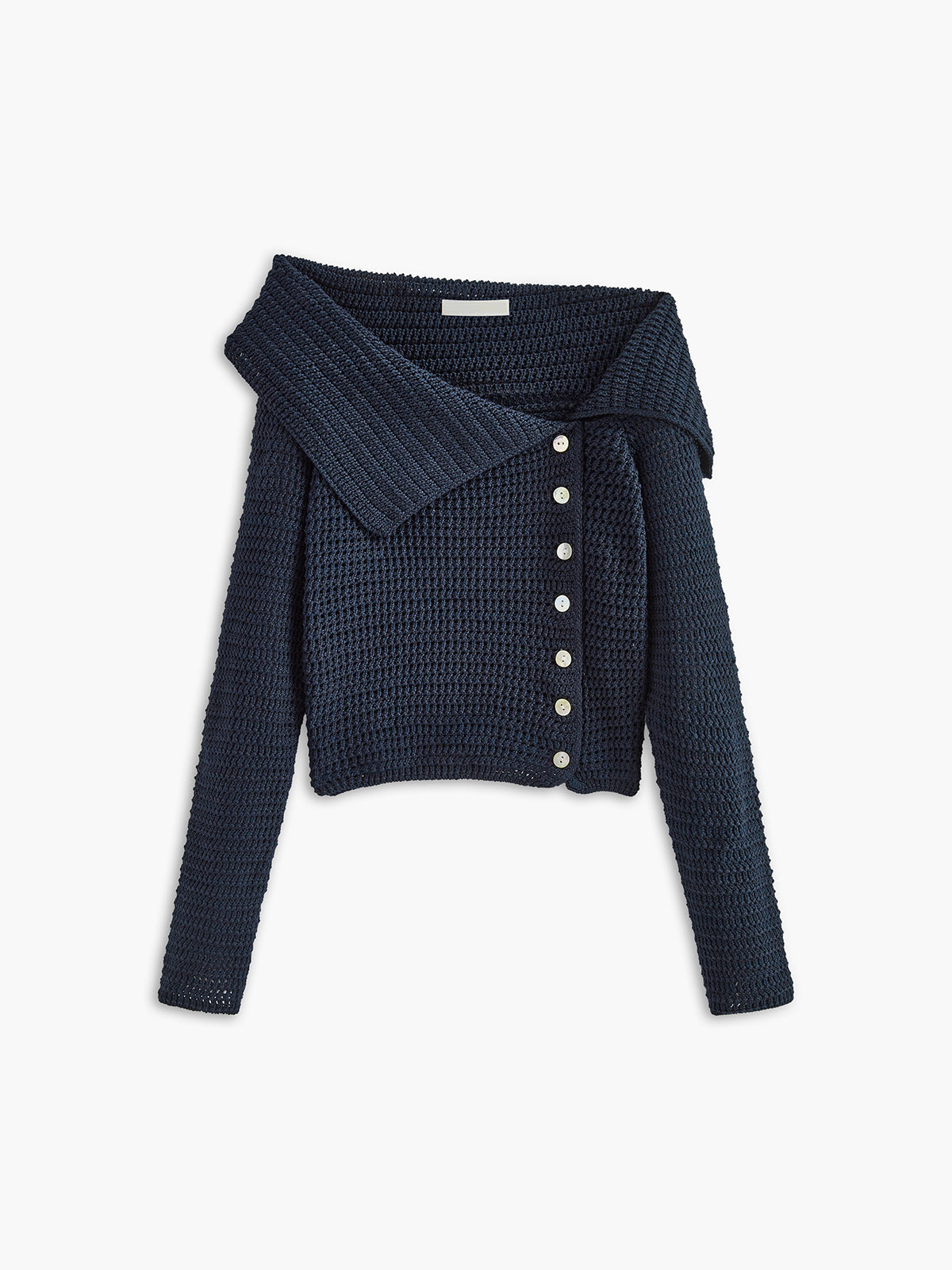 Sweter z dekoracyjnym kołnierzem i guzikami
