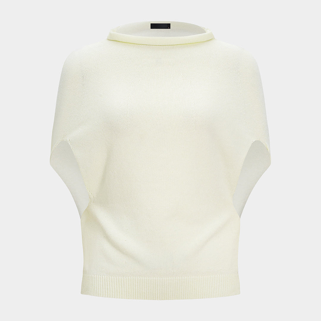 Dzianinowy top z luźnym rękawem batwing