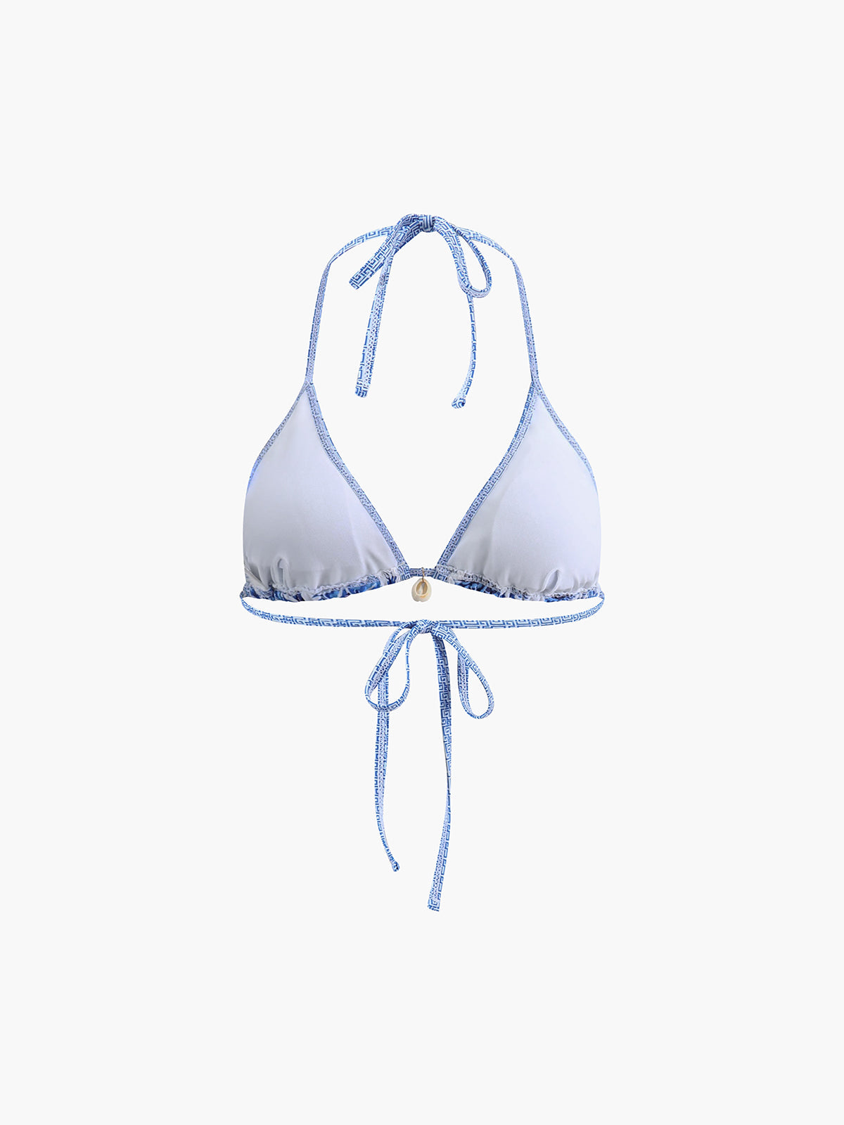 Bikini z wiązaniem przy szyi i wzorzystym motywem