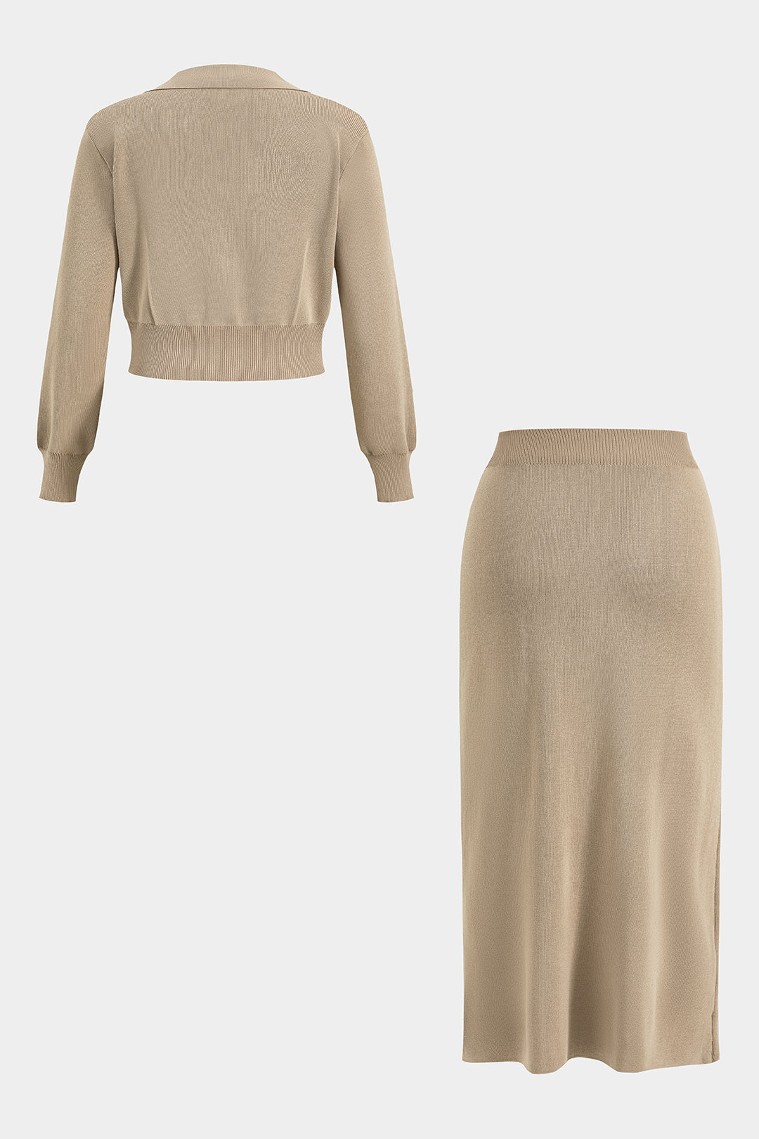 Dzianinowy zestaw plus size z kieszeniami