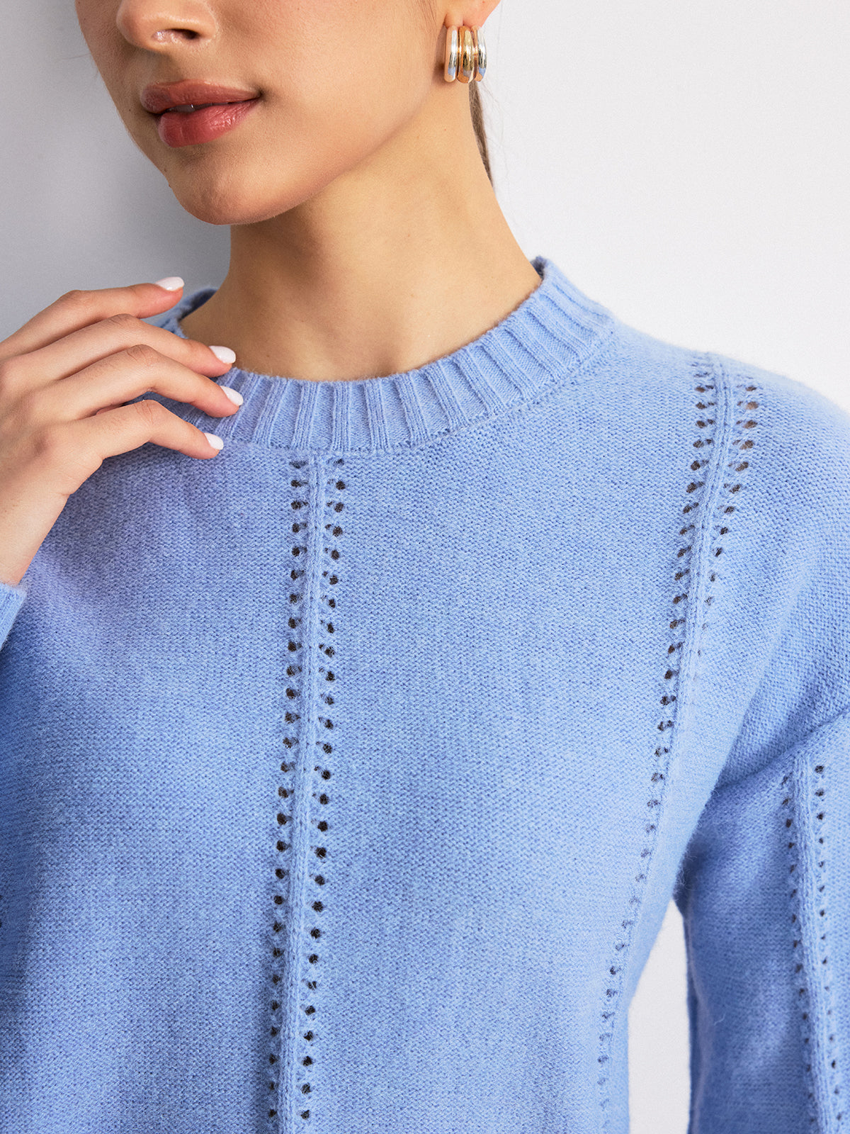 Sweter z okrągłym wycięciem