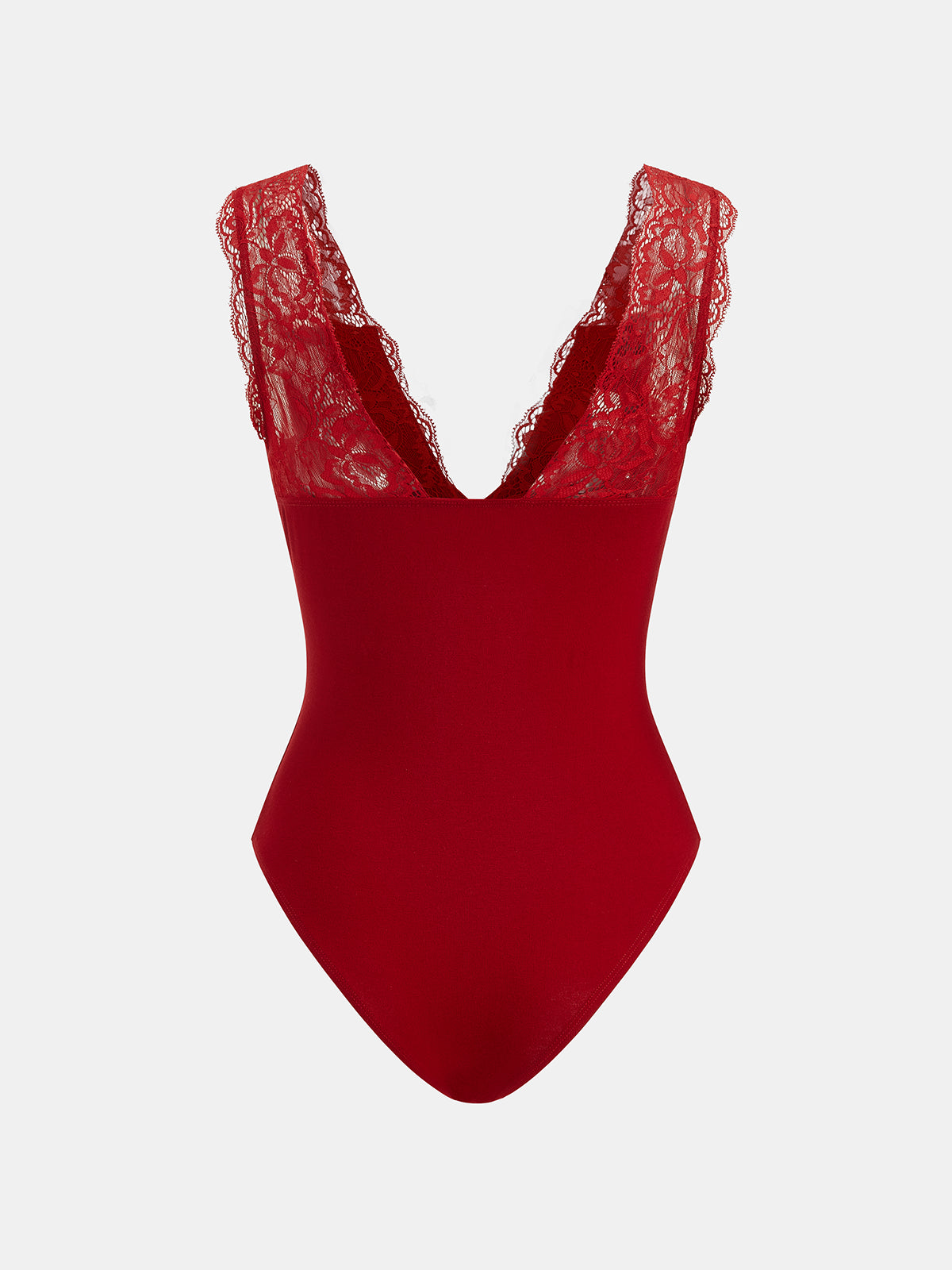 Koronkowe body z dekoltem w serek