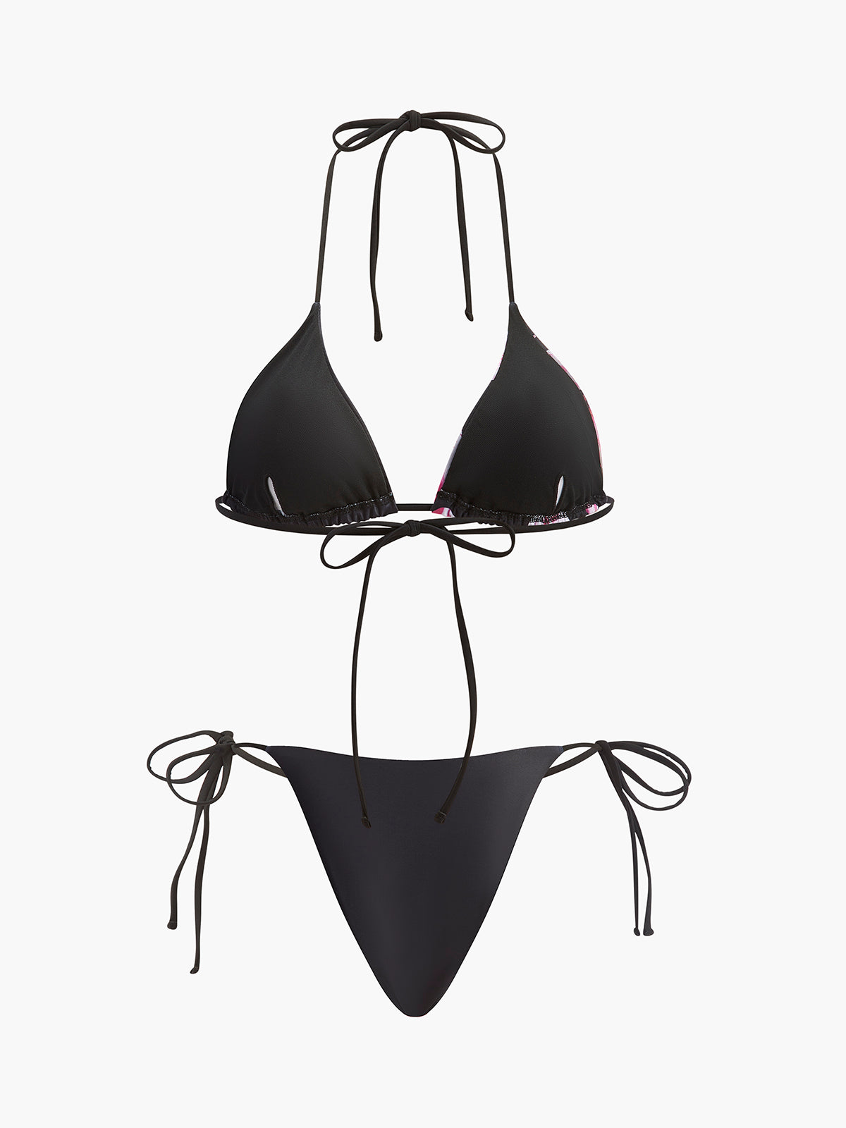 Kwiatowe bikini z siatkową spódniczką