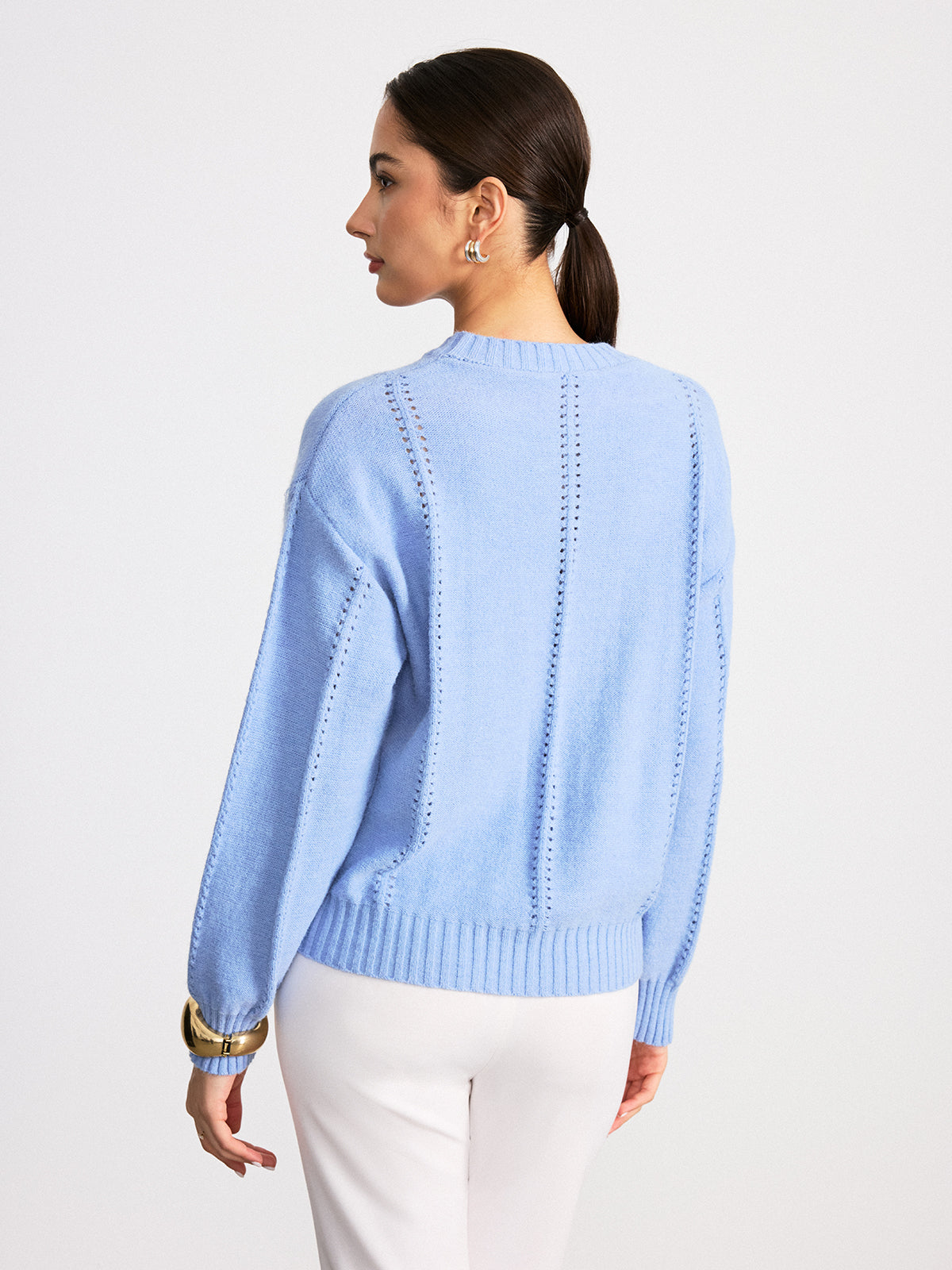 Sweter z okrągłym wycięciem