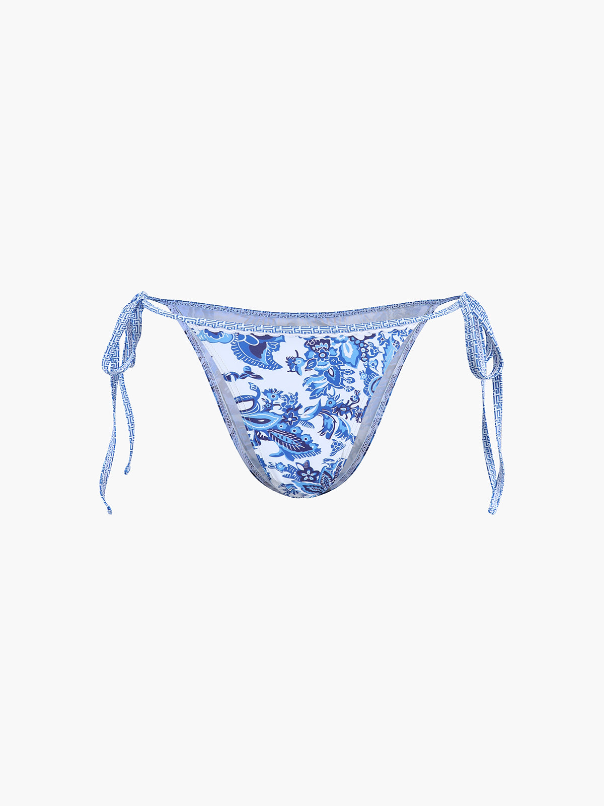 Bikini z wiązaniem przy szyi i wzorzystym motywem