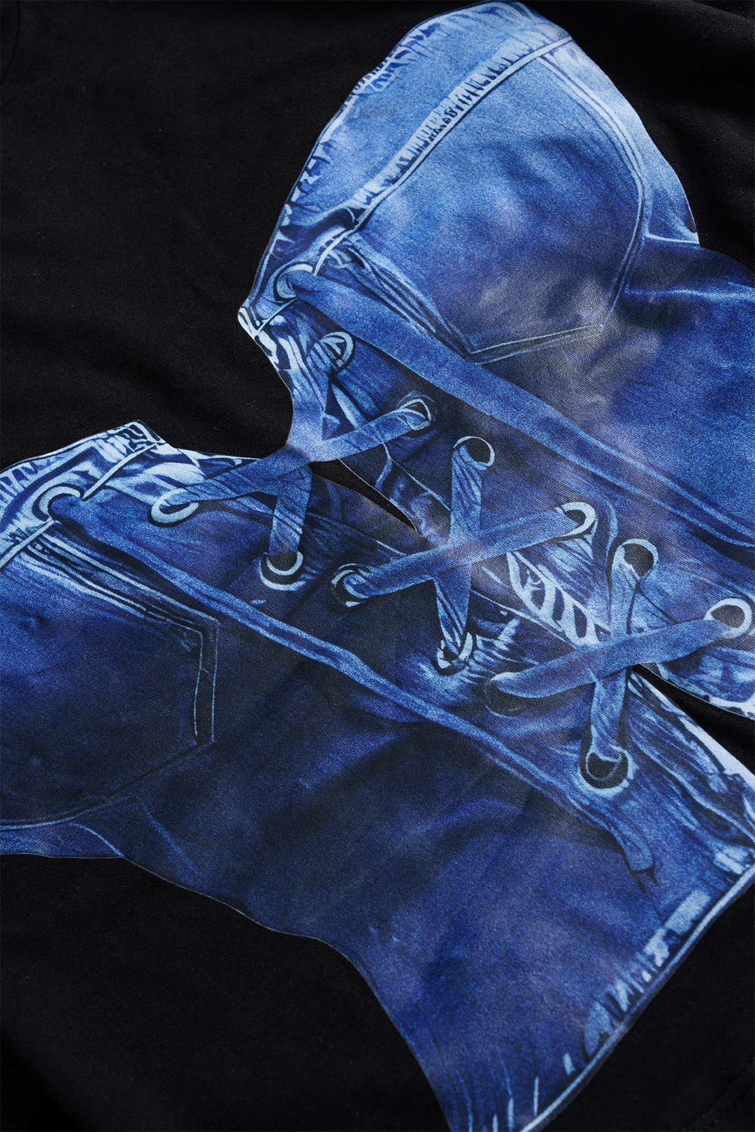 Koszulka z nadrukiem imitującym denim w rozmiarze plus