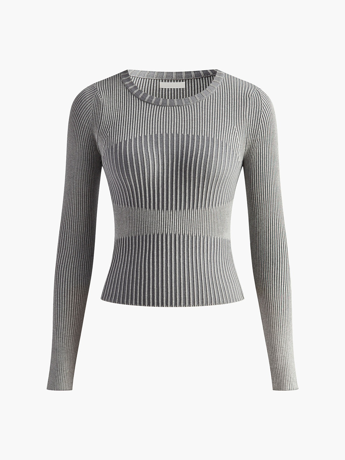 Sweter z kolorowymi blokami i okrągłym wycięciem