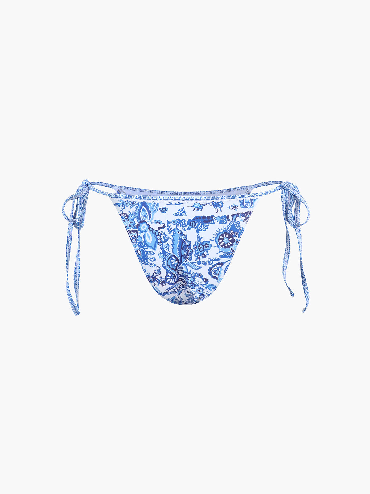Bikini z wiązaniem przy szyi i wzorzystym motywem