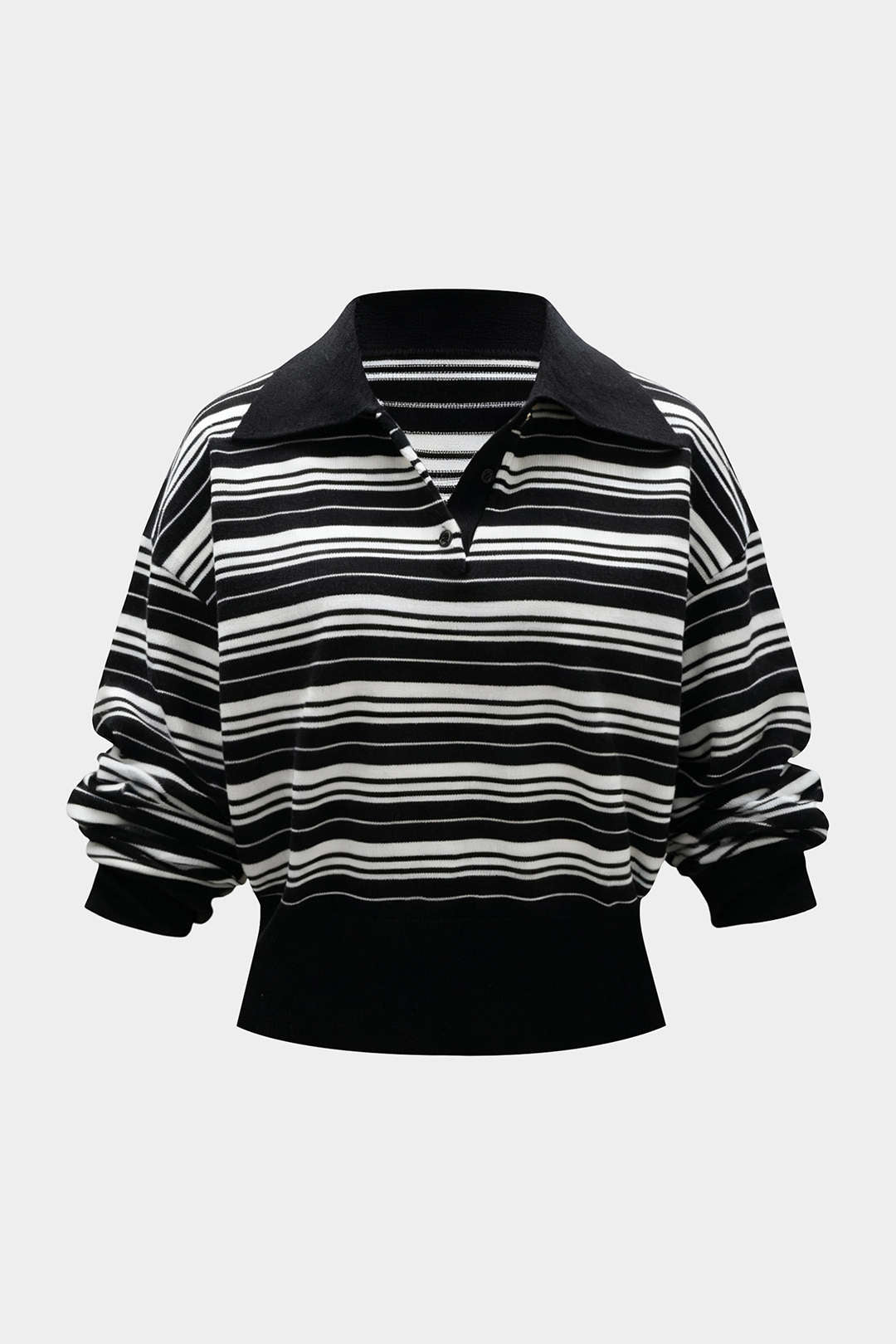 Bluza damska w paski z kołnierzykiem