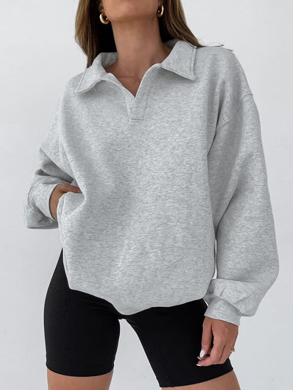 Bluza oversize z klasycznym kołnierzem