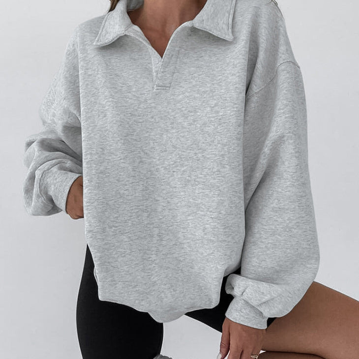 Bluza oversize z klasycznym kołnierzem