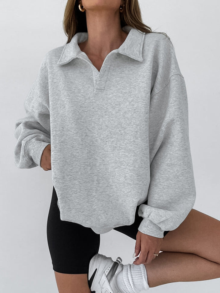 Bluza oversize z klasycznym kołnierzem