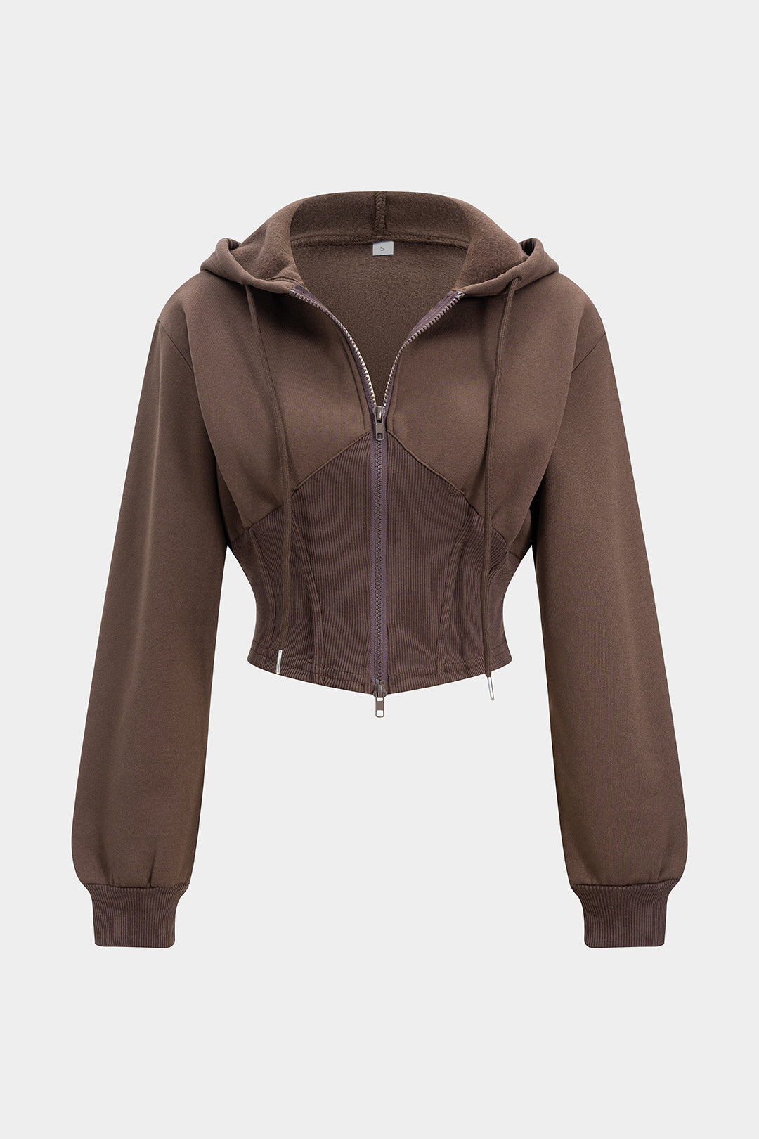 Krótka bluza z kapturem na zamek