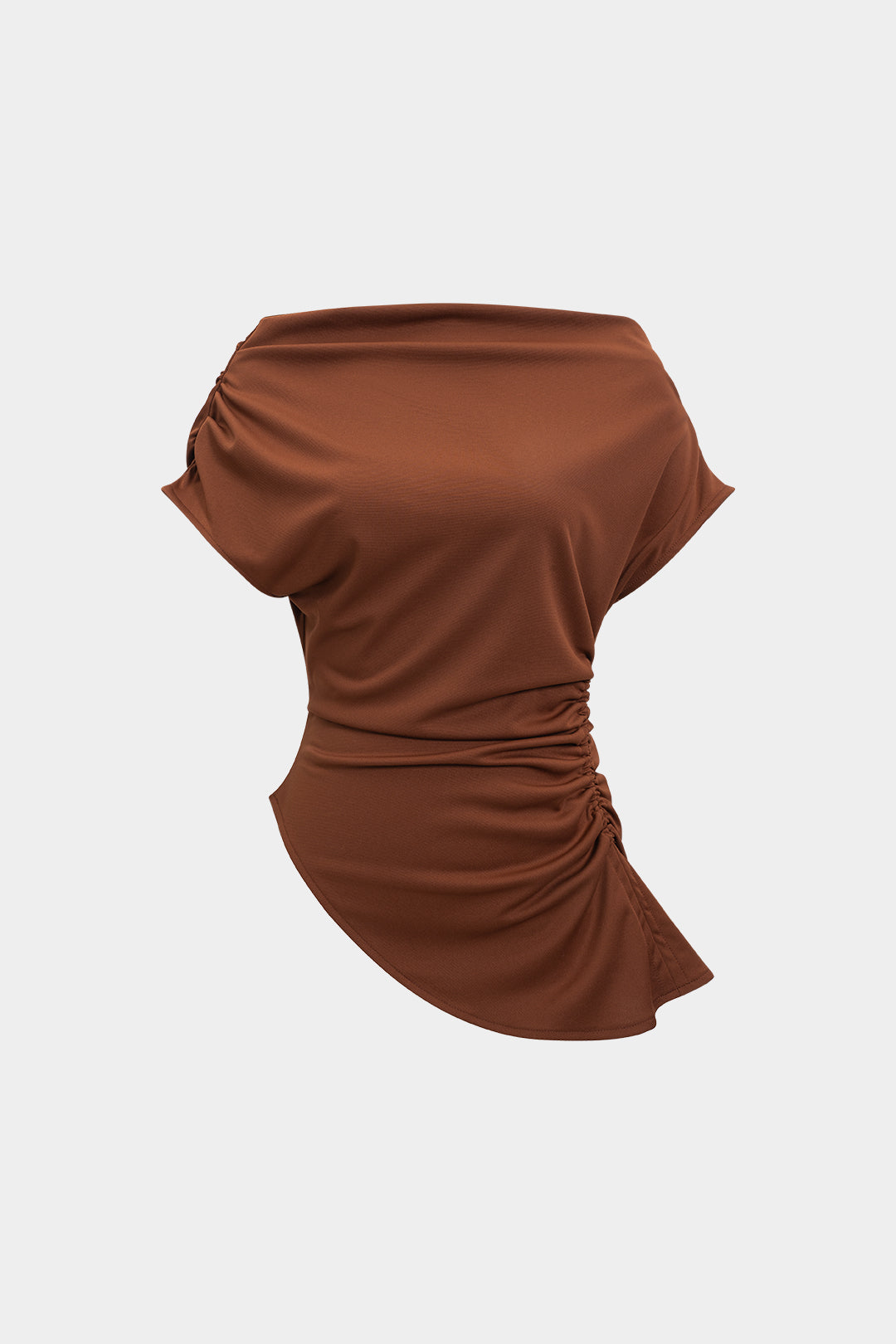 Asymetryczna bluzka z marszczeniem po boku