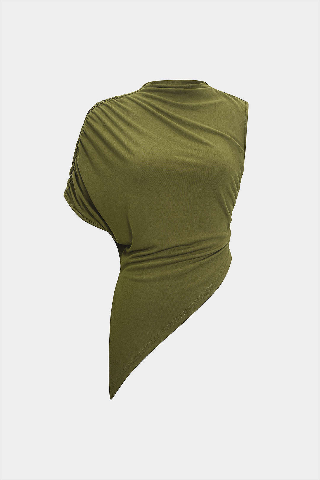 Bluzka asymetryczna na jedno ramię z marszczeniem