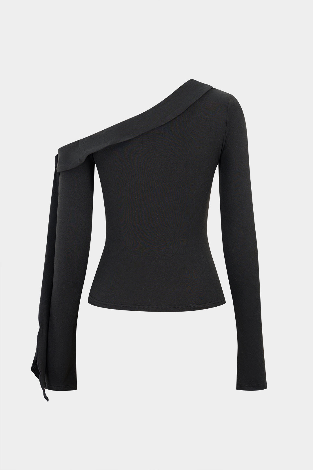 Bluzka asymetryczna z metalowymi oczkami przy dekolcie