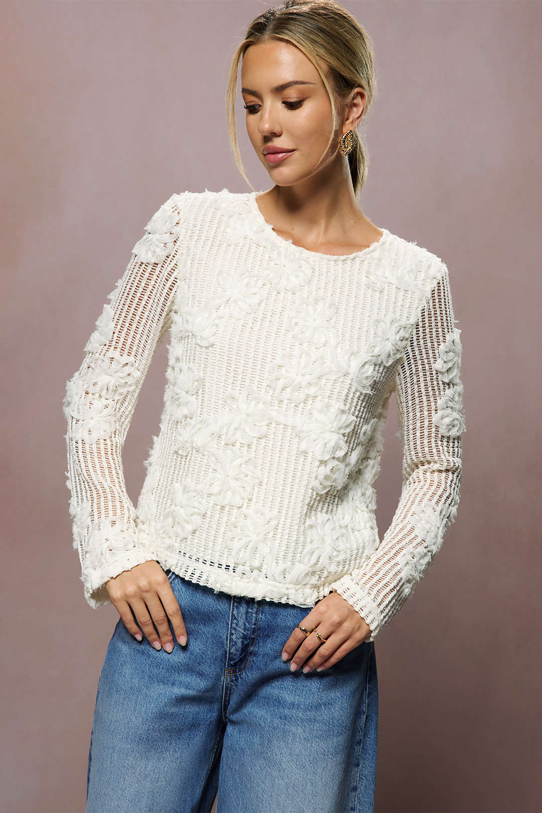 Bluzka ażurowa z wiązaniem na plecach