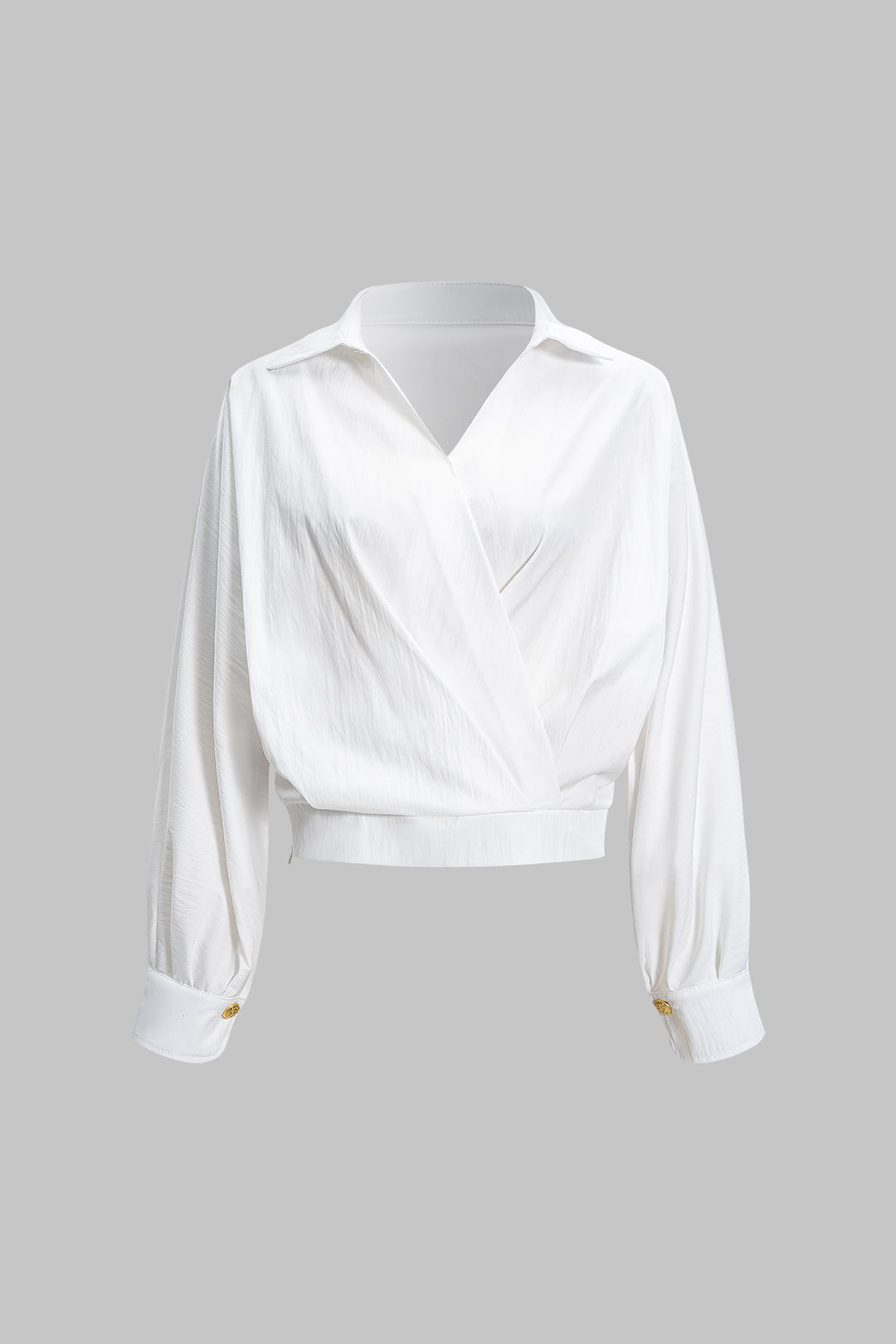 Bluzka kopertowa z bufiastymi rękawami