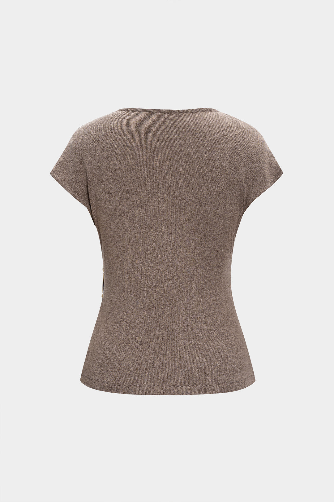 Bluzka kopertowa z krótkim rękawem i marszczeniem