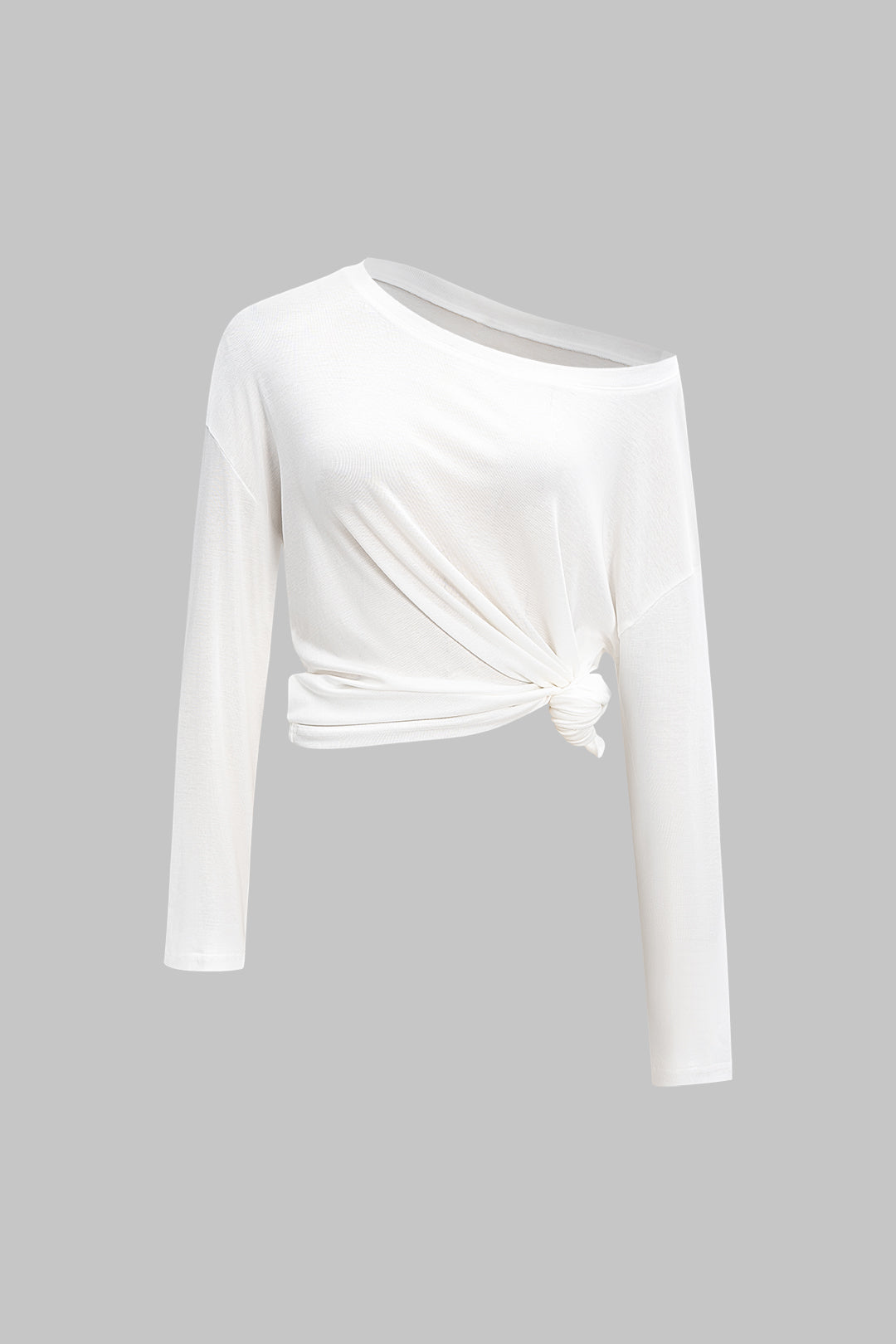 Bluzka z asymetrycznym dekoltem i długim rękawem