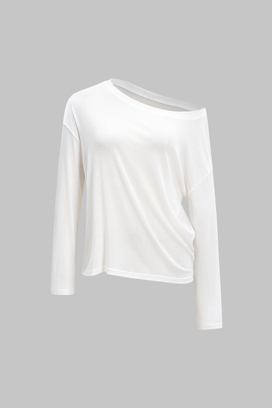 Bluzka z asymetrycznym dekoltem i długim rękawem