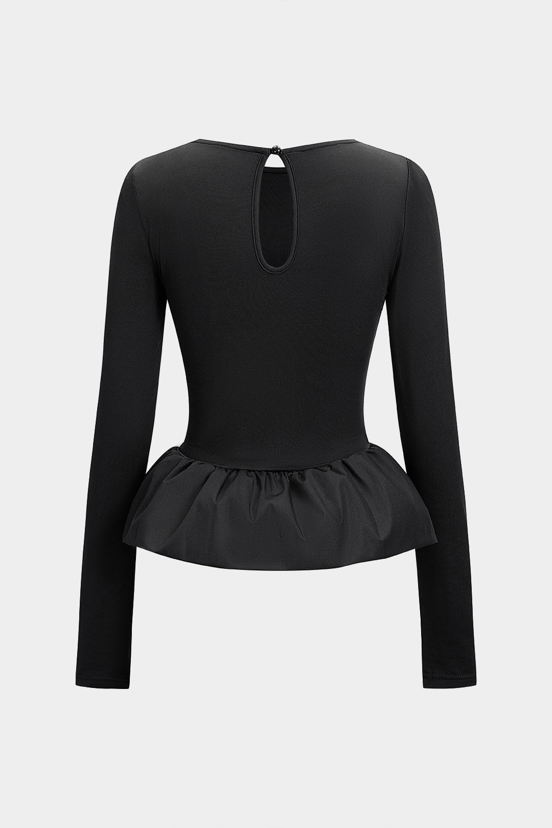 Bluzka dopasowana z długim rękawem i baskinką