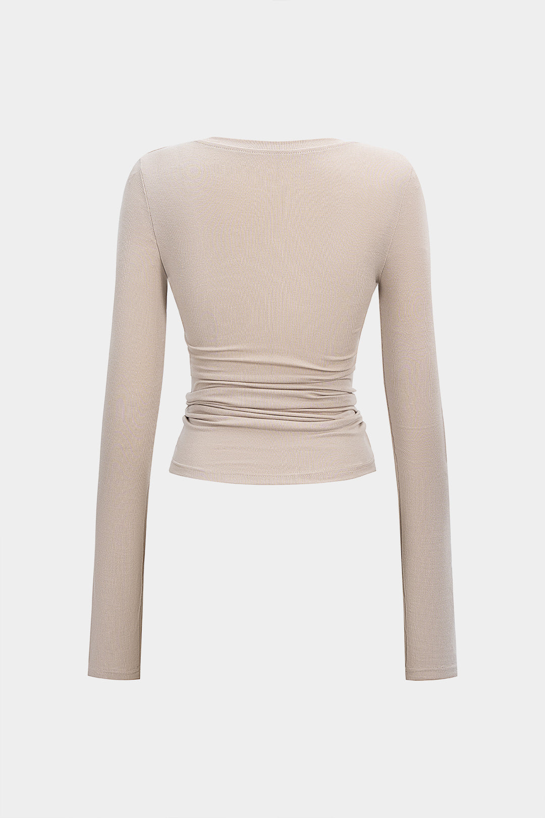 Dopasowana bluzka z długim rękawem i guzikami przy dekolcie